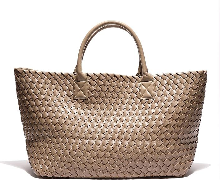 Weayouth Woven Bag Shopper Bag Travel Handbags and Purses Women Tote Bag Large Capacity Shoulder ... | Amazon (US)