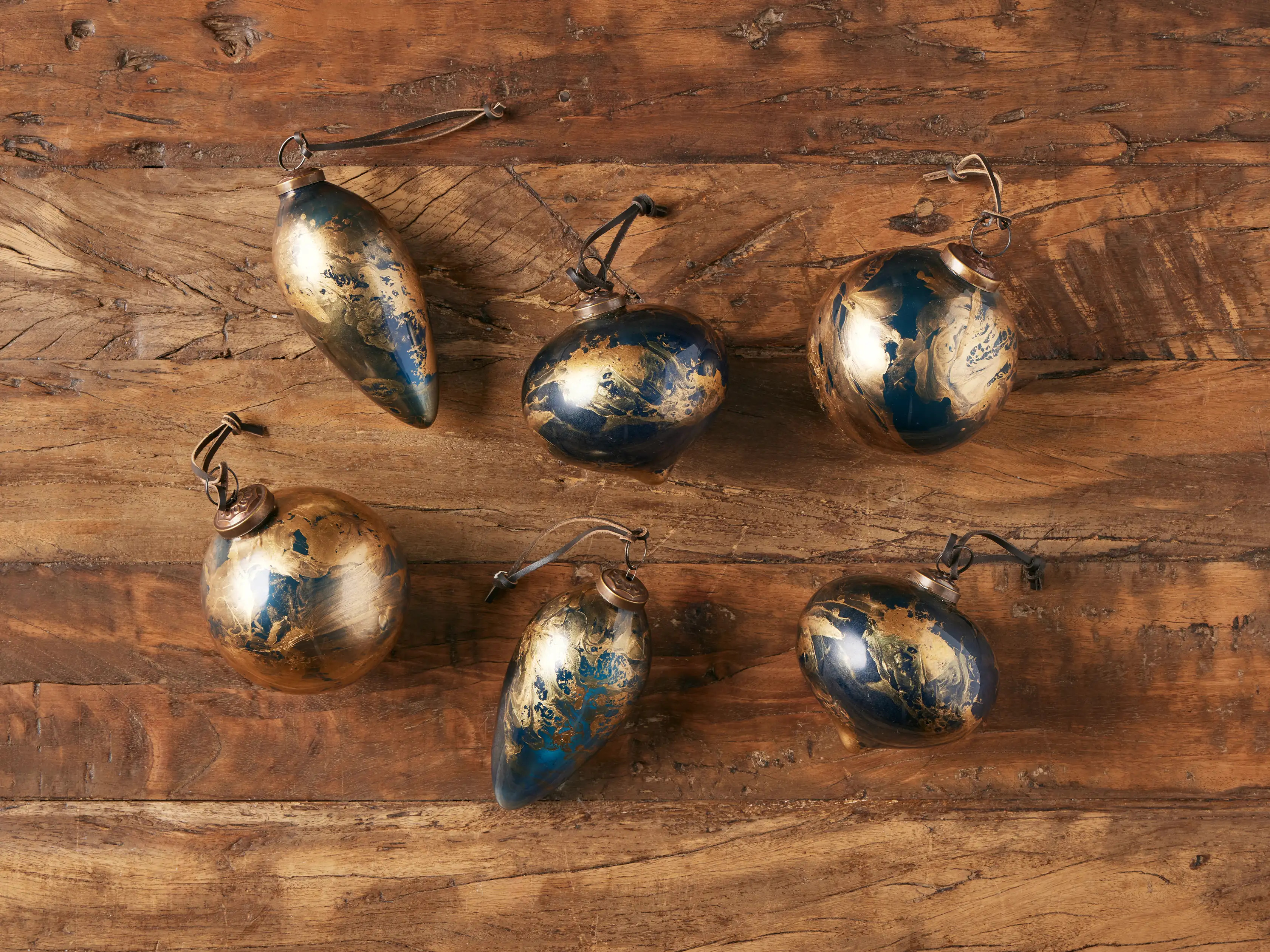 Marbled Ornaments (Set of 6) | Arhaus