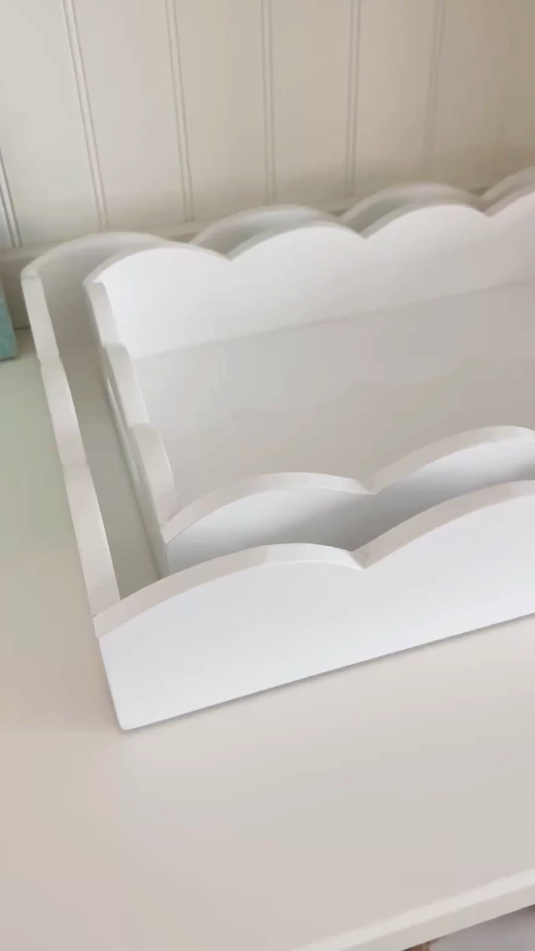 This set of white scalloped nesting trays is the perfect shelf styling essential for layering decor with effortless style. I love how the clean scalloped edges and crisp white finish help organize and elevate shelves, consoles, and bookcases.

#LTKHome #LTKSaleAlert #LTKU
