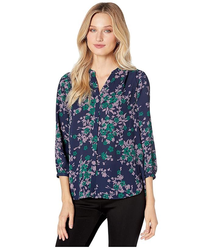 NYDJ Blouse w/ Pleated Back (Fairfield Floral) Women's Blouse | Zappos