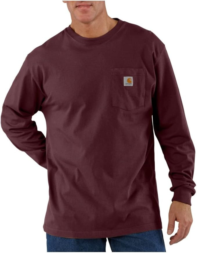 Carhartt Men's Loose Fit Heavyweight LongSleeve Pocket TShirt | Amazon (US)