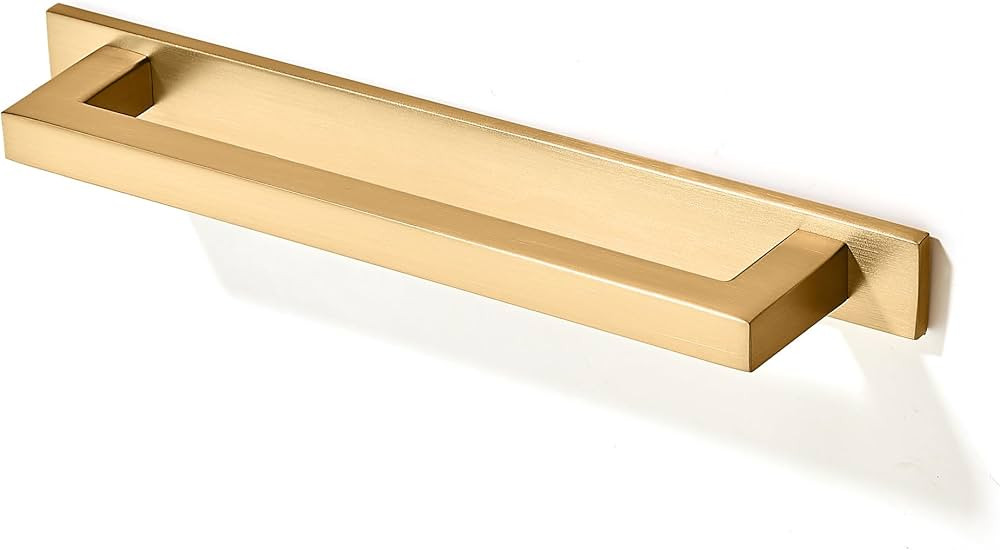TUNNY 10 Pack Square Solid Cabinet Handles-5"/128mm Screw Spacing Brushed Champagne Gold Furnitur... | Amazon (US)