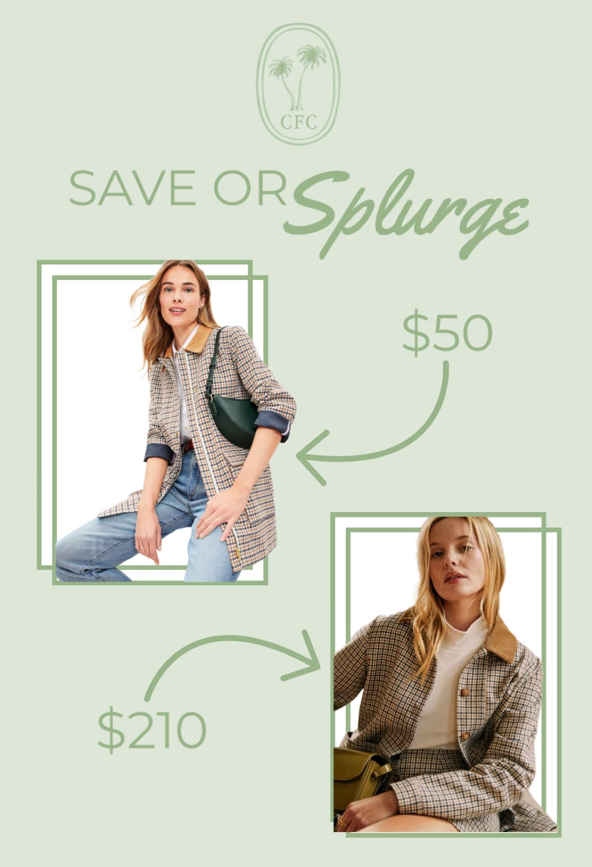 Save or splurge on this plaid tartan barn jacket with cognac corduroy collar. The perfect lightweight jacket for fall or spring! I’ll be using it for a Spring trip to London and the English countryside  