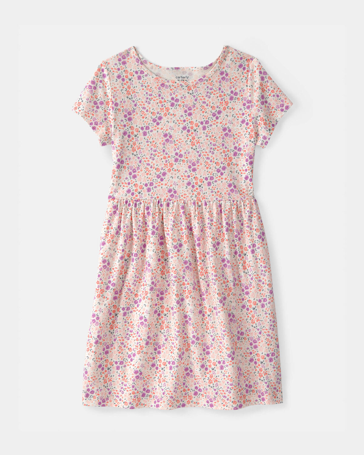 Girls Floral Short-Sleeve Dress - Pink | Carter's Inc