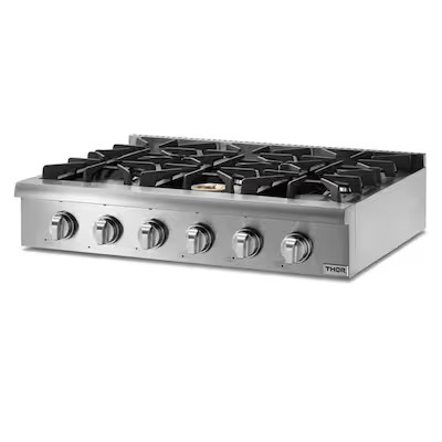 Thor Kitchen 36-in 6 Burners Stainless Steel Gas Cooktop Lowes.com | Lowe's