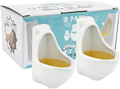 Fairly Odd Novelties Urinal Shot Glasses, Set of 2 Funny Bathroom Humor Gag White Elephant Gift, ... | Amazon (US)