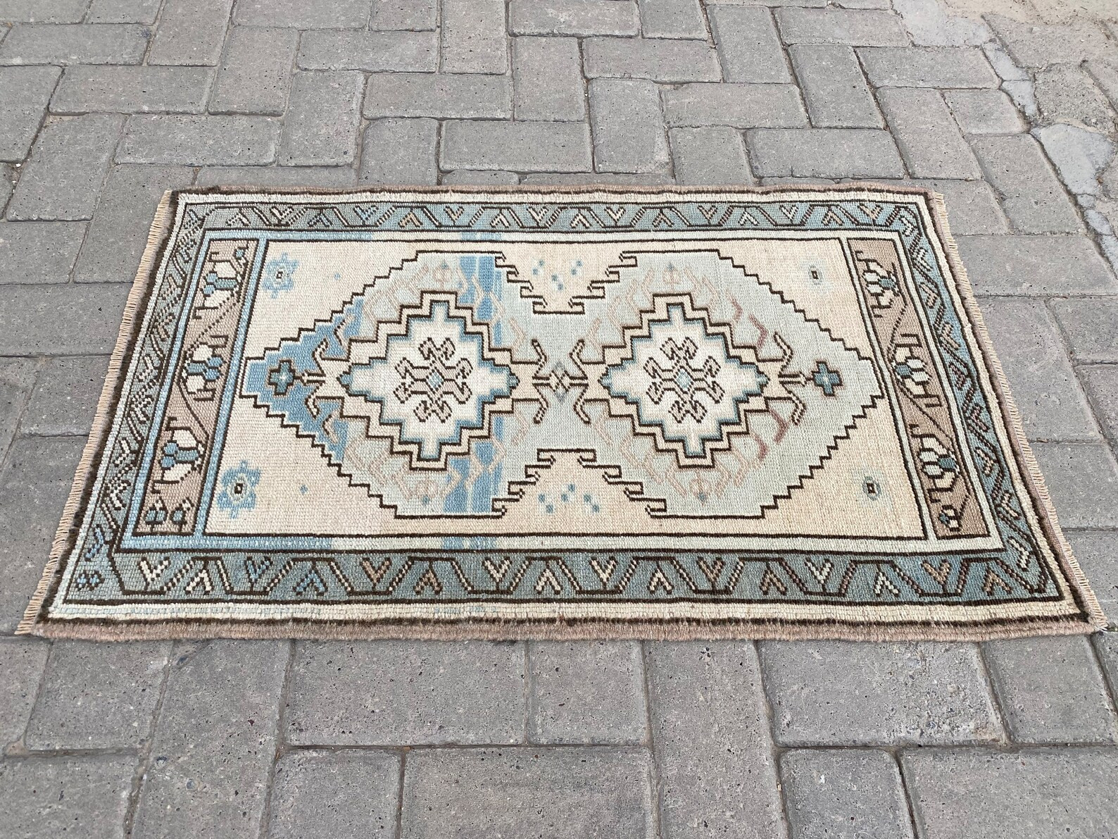 Turkish Rug Small Handmade Bath Mat Runner Vintage Rug - Etsy | Etsy (US)