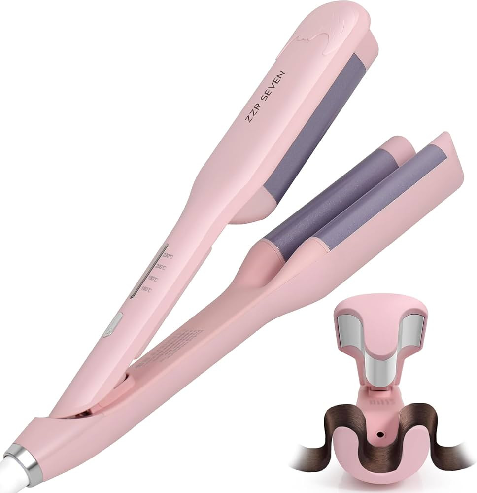 Curling Iron Hair Crimper Waver Beach Waves Curling Wand Hair Curler Beach Waver for Women, Dual ... | Amazon (US)