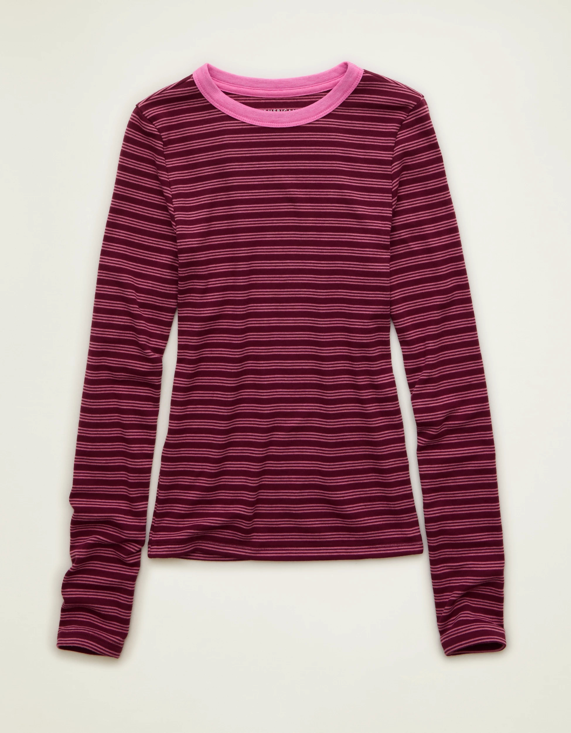 AE Cozy Crew Neck Long Sleeve T-Shirt | American Eagle Outfitters (US & CA)