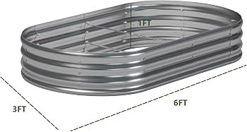 zizin 2 Pack Galvanized Raised Garden Bed Metal Oval Raised Garden Beds Outdoor Planter Box for V... | Amazon (US)