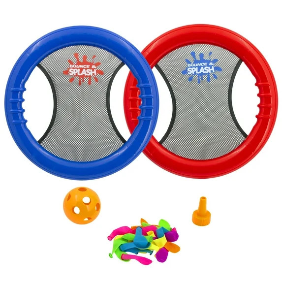 Play Day Bounce & Splash Wet or Dry Outdoor Water Balloons & Paddle Ball Game Set 3+ | Walmart (US)