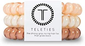 TELETIES - Large Spiral Hair Coils - Ponytail Holder Hair Ties for Women - Phone Cord Hair Ties -... | Amazon (US)