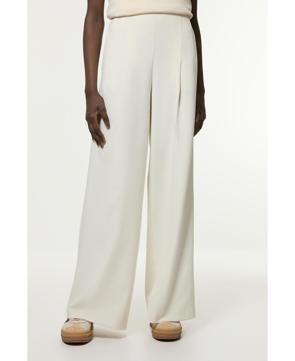 Karen Millen Women's Essential Wide Leg Tailored Trouser - Ivory | Macy's