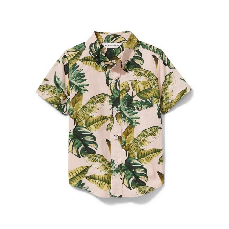 Palm Print Poplin Shirt | Janie and Jack