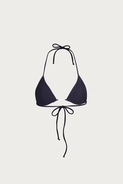 Beaded Triangle Top (Faux Suede Black) | SAME