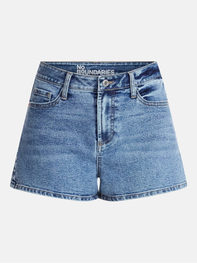 No Boundaries Denim Mom Shorts, 2.25" Inseam, Women's 00-20 | Walmart (US)