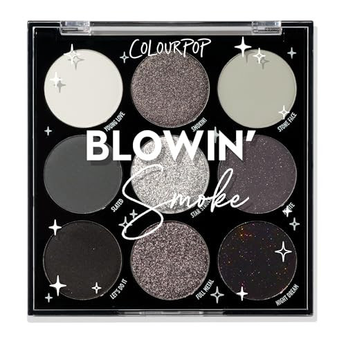 ColourPop Blowin' Smoke Eyeshadow Palette - Silver & Smokey Eye Eyeshadow Palette with Metallic & Matte Finishes - High-Pigment Eye Makeup with Long-Wearing Formula (0.3 oz) | Amazon (US)