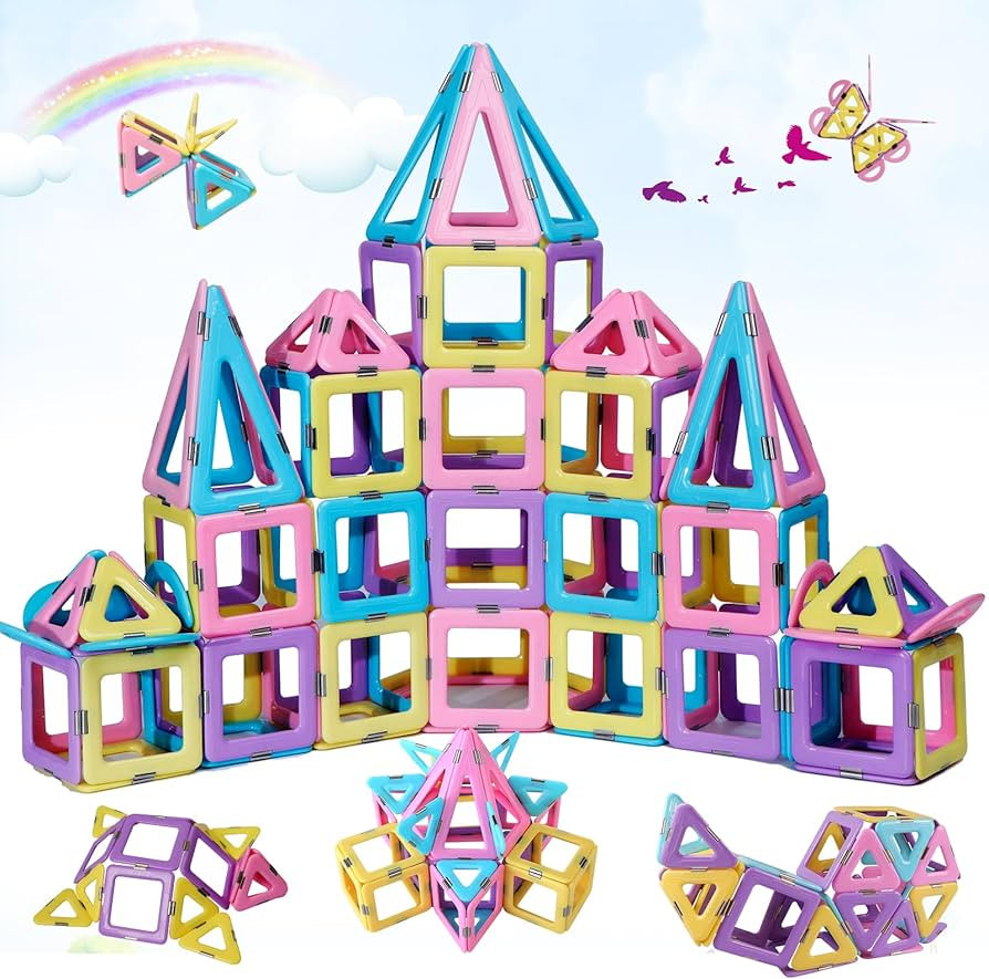 Magnetic Tiles 80pcs Magnet Building Blocks Set Creative Stacking Toys for Kids, 3D DIY Construct... | Amazon (CA)