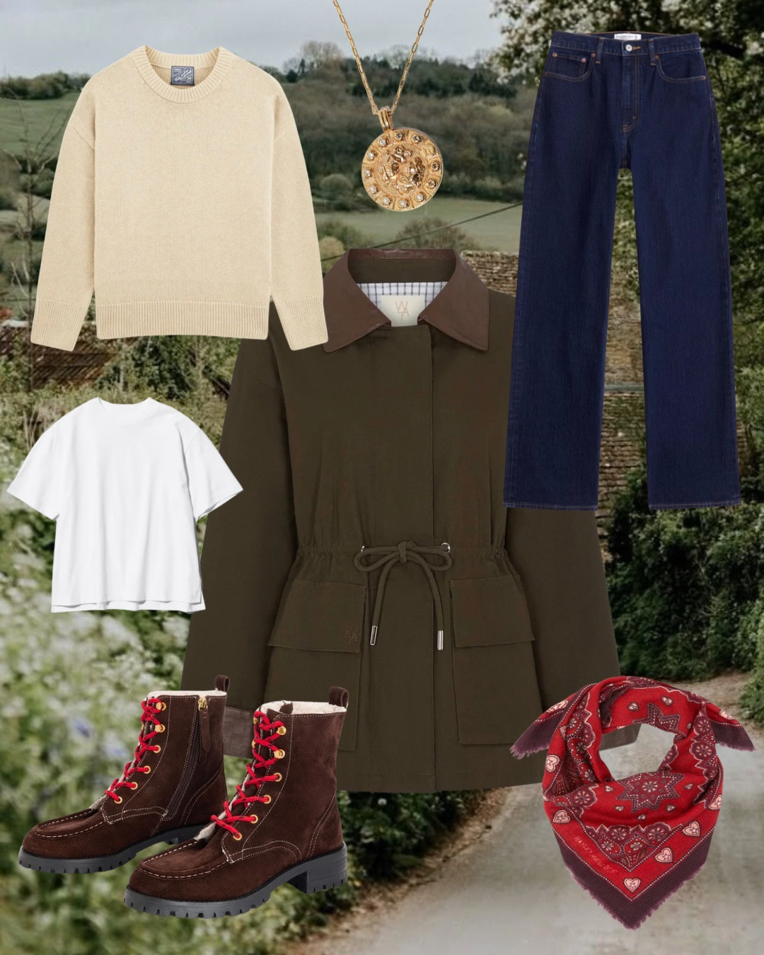 What the cool mums are wearing at the weekend in the Cotswolds.

Barn jacket 
Field jacket 
Biker boots
Brown suede boots 
Straight leg jeans 
Chunky knit jumper 
Bandana scarf
Country style
Cool mum style
Cool mum weekend outfits