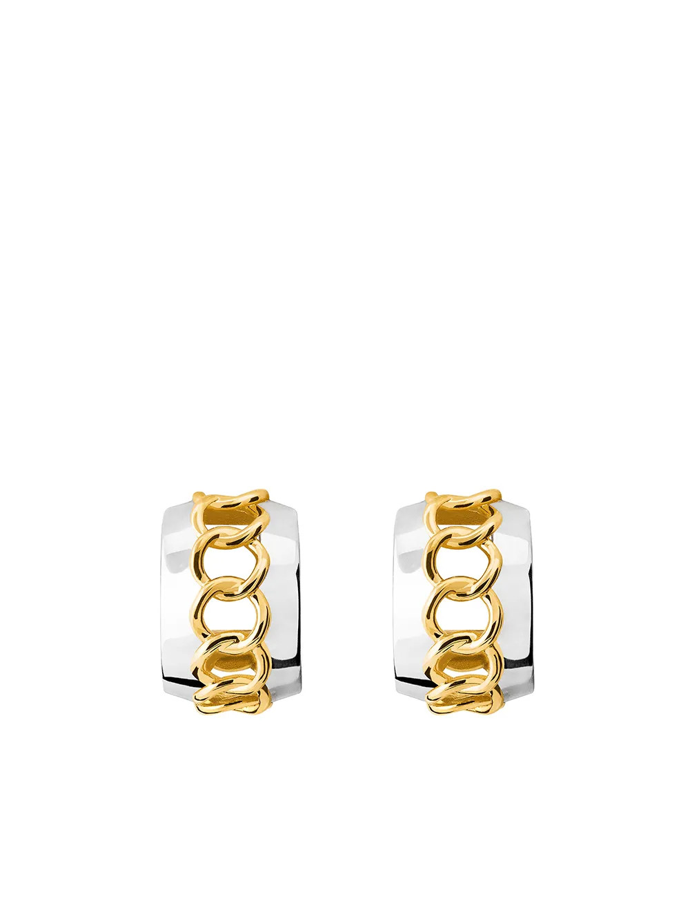 TANE México 1942 Sterling Silver And 23kt Yellow Gold Vermeil Cozy Hoop Earrings | Silver | FARF... | Farfetch Global