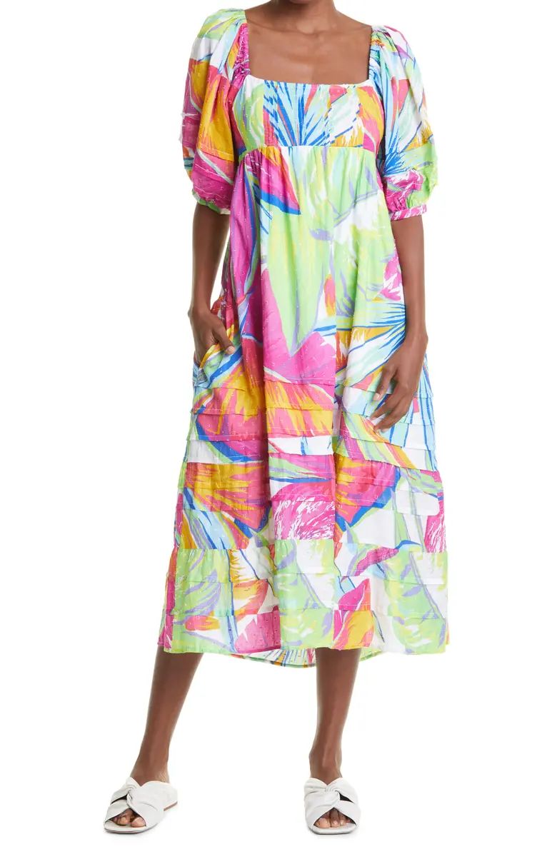 Rainbow Leaves Open Back Cotton Dress | Nordstrom