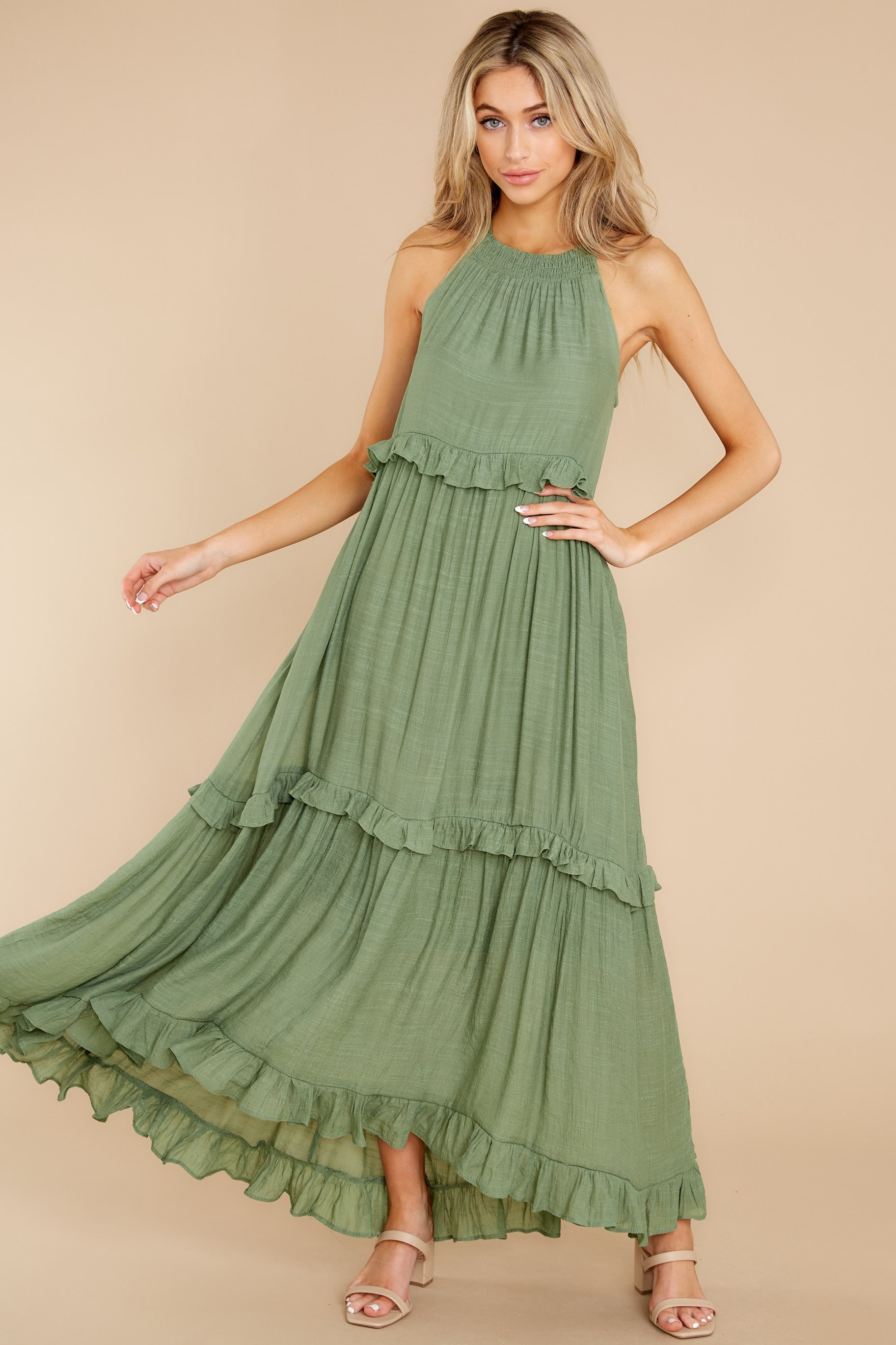 Inspire Chic Aloe Green Maxi Dress | Red Dress 