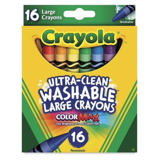 Crayola Large Washable Crayons, 16 Ct, School Supplies for Kindergarten, Toddler Crayons | Walmart (US)