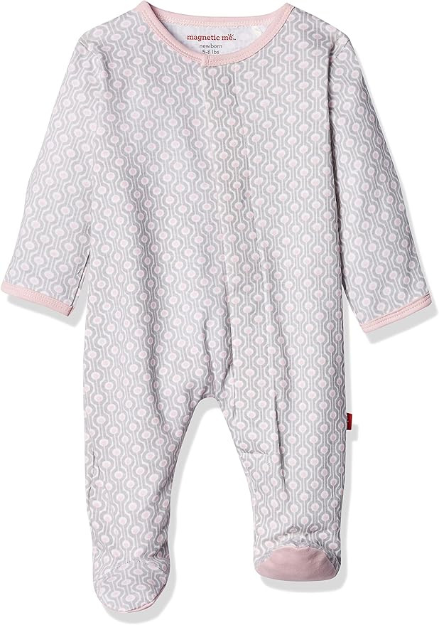 Magnificent Baby Girls Magnetic Fastener Cotton Footie Pajamas | Amazon (US)