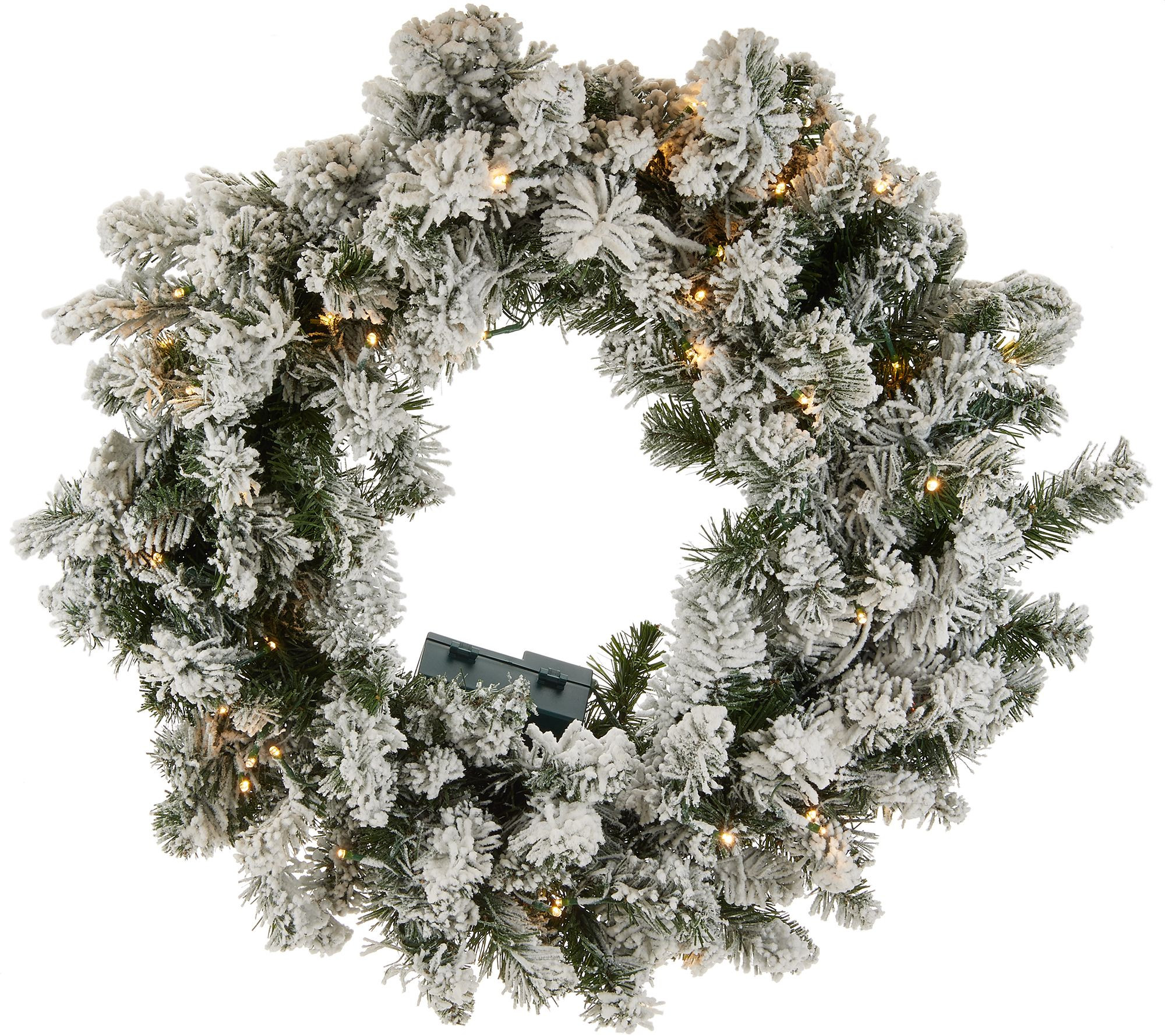 Bethlehem Lights 26" Flocked Wreath with 2-in-1 LED Lighting | QVC