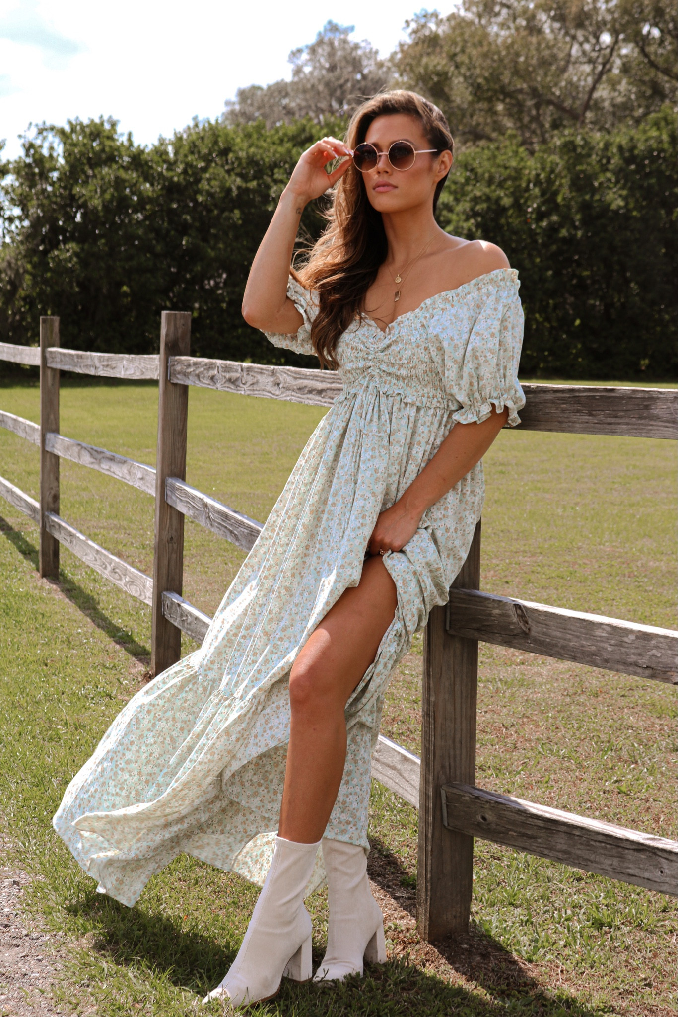 Stunning floral spring maxi dress! 

Neutral cream booties 
Western 
Farm style 
Summer dress 
Wedding guest dress 
Baby shower
Bridal dress
Brunch 

#LTKSeasonal #LTKstyletip #LTKwedding