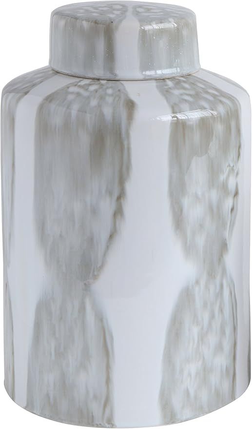 Bloomingville AH0068 Large Grey & White Decorative Stoneware Ginger Jar with Lid | Amazon (US)