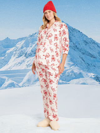 Maternity Printed Flannel Pajama Pant Set | Old Navy (US)