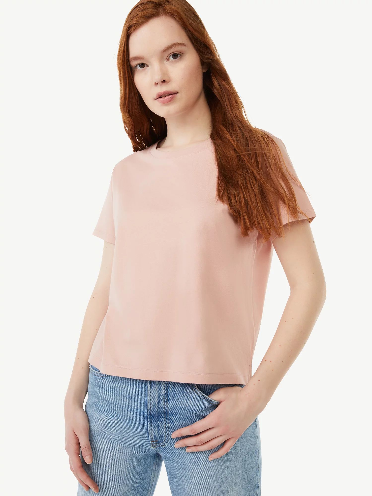 Free Assembly Women’s Short Sleeve Crop Box T-Shirt - Walmart.com | Walmart (US)