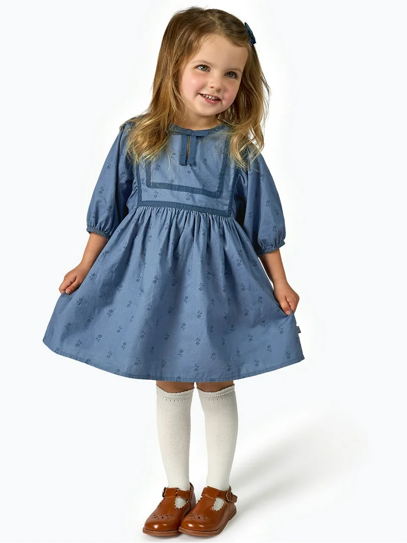 Modern Moments by Gerber Toddler Girl Yoked Bow Dress, Sizes 12M-5T | Walmart (US)