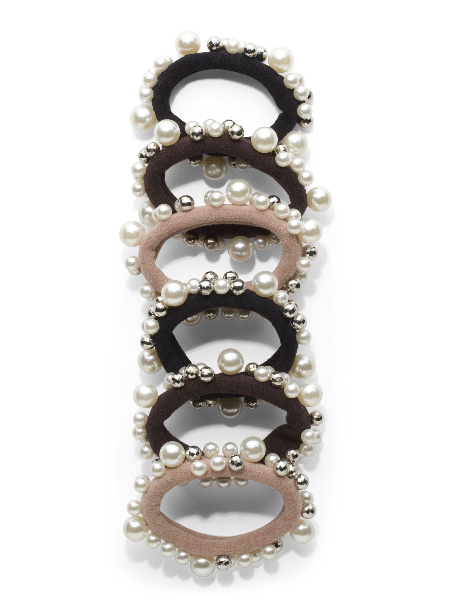 6pk Faux Pearl Hair Ties | TJ Maxx