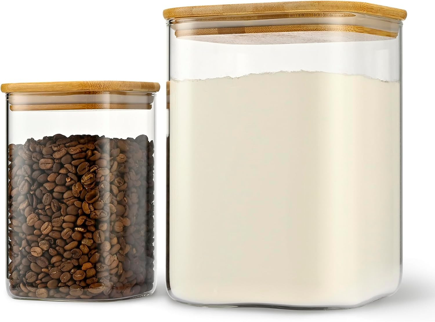 37oz/115oz Square Glass Storage Containers with Lids 2-Pack | Amazon (US)