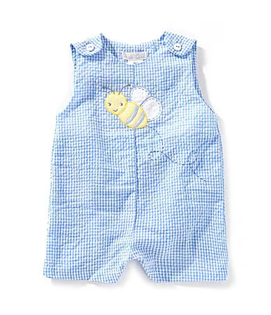 Petit Ami Baby Boys Sleeveless Gingham Bumblebee Shortall - 3 Months | Dillard's