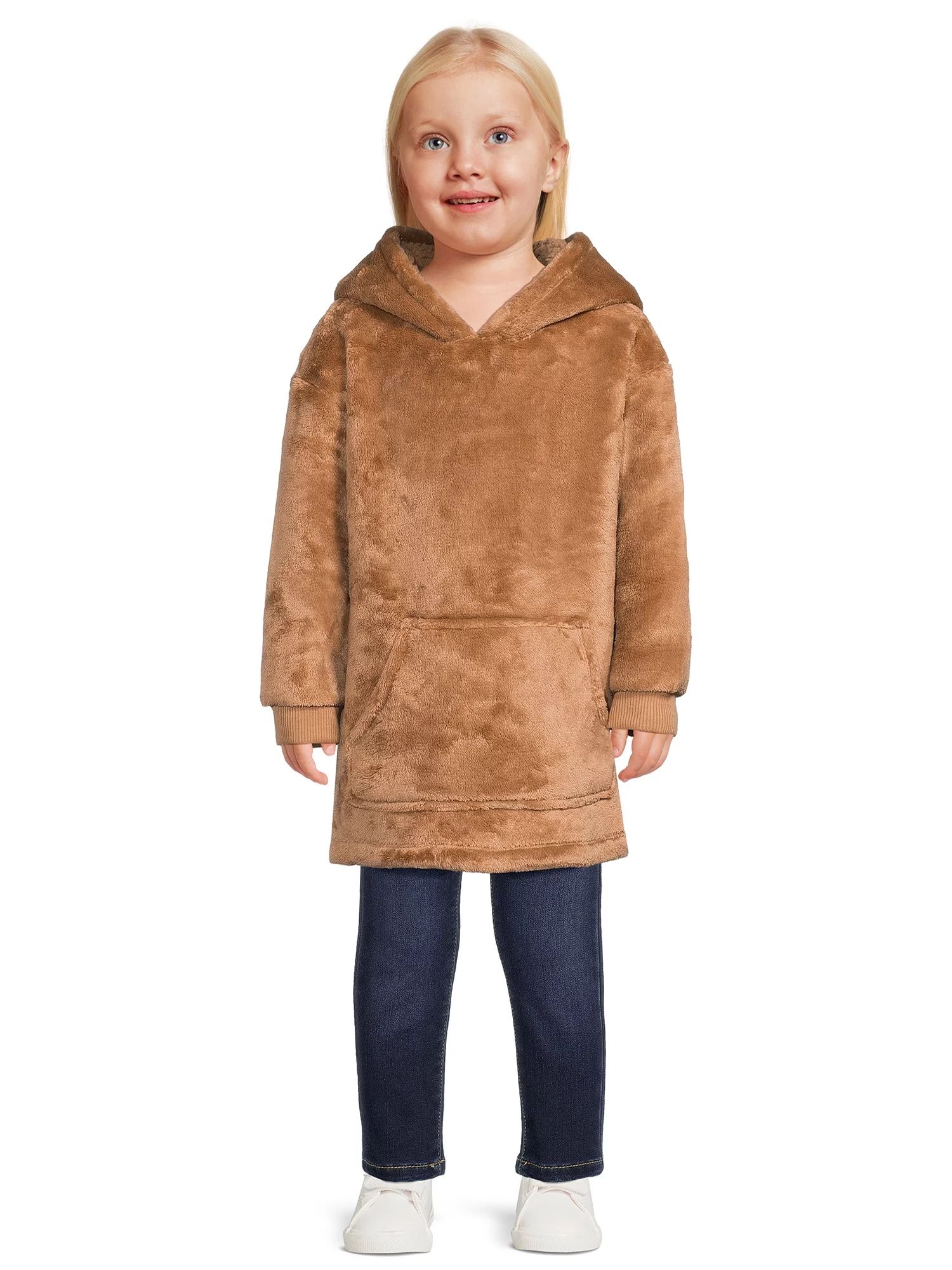 Wonder Nation Toddler Unisex Faux Sherpa Snugget Hoodie, Sizes 12M-5T | Walmart (US)