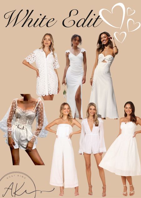White looks for the bride to be and beyond!

#whitedress #white #forthebride #bride #wedding #engagement #rehearsaldinnet

#LTKFind #LTKwedding #LTKSeasonal