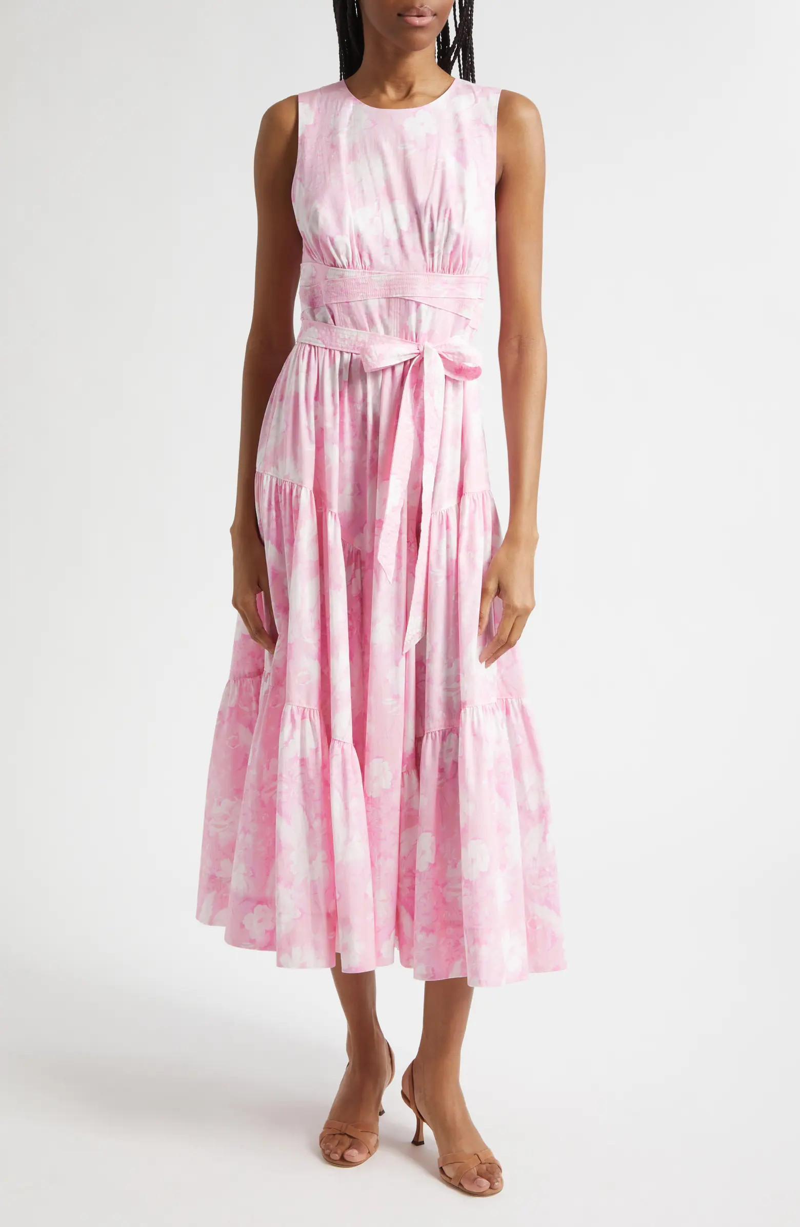Cinq à Sept Holt Heirloom Petals Belted Midi Dress | Nordstrom | Nordstrom