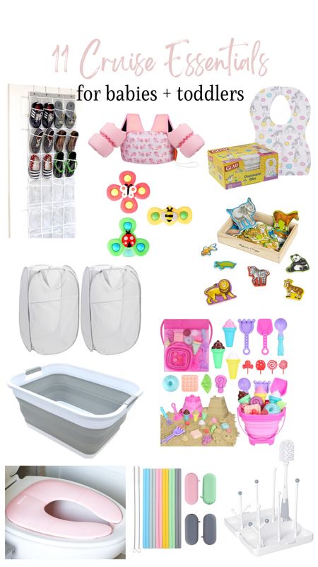 11 Cruise Essentials for babies and toddlers! 

Vacation essentials, Collapsible laundry basket, swim vest, toy magnets, disposable bibs, spinning suction toys, bottle drying rack, over the door organizer, portable toilet seat, collapsible beach toys, foldable silicone straws 

#LTKtravel #LTKbaby #LTKkids