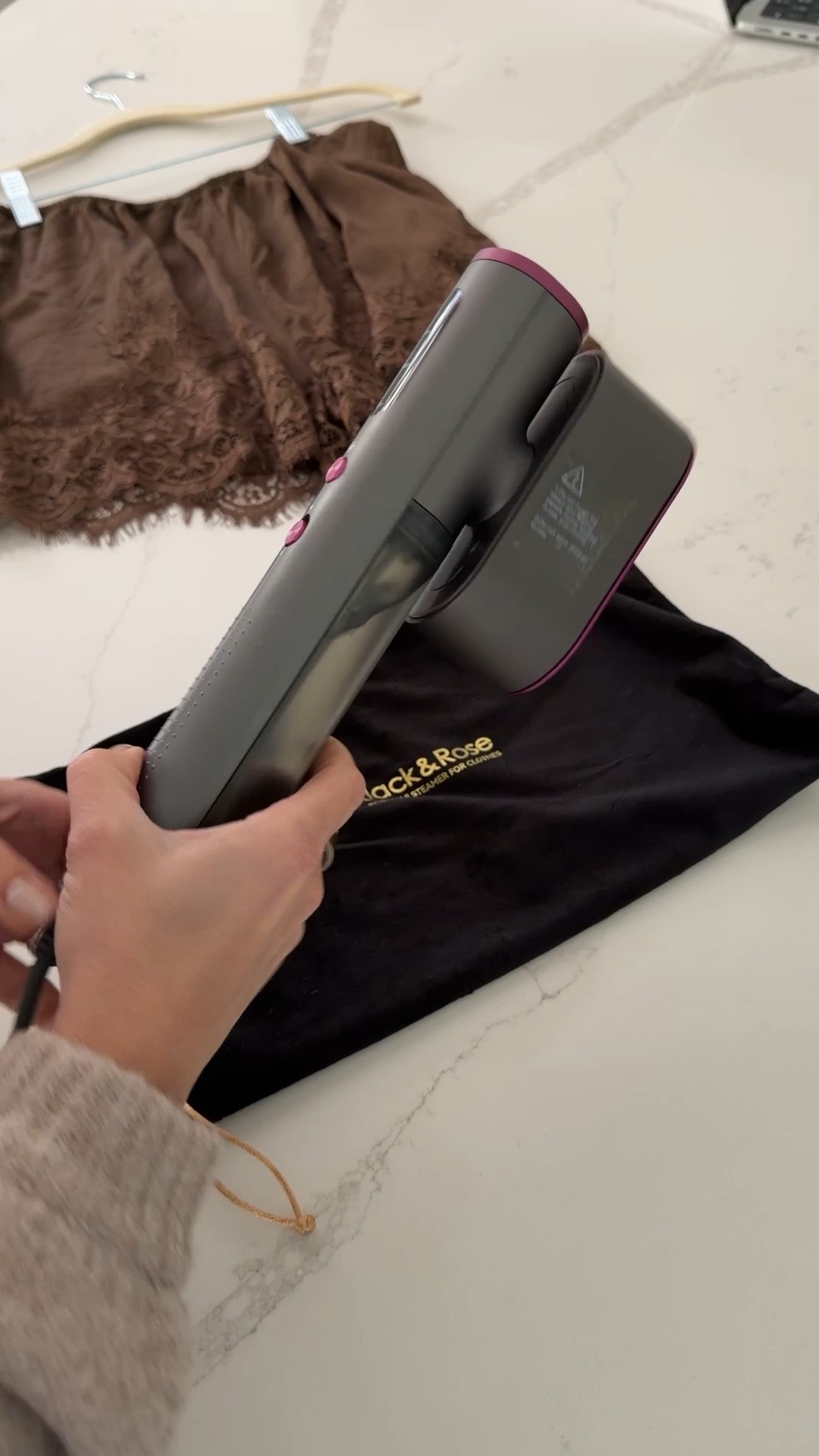 The only clothes steamer you need. Perfect for traveling! It’s compact, dual voltage, and dewrinkles anything.