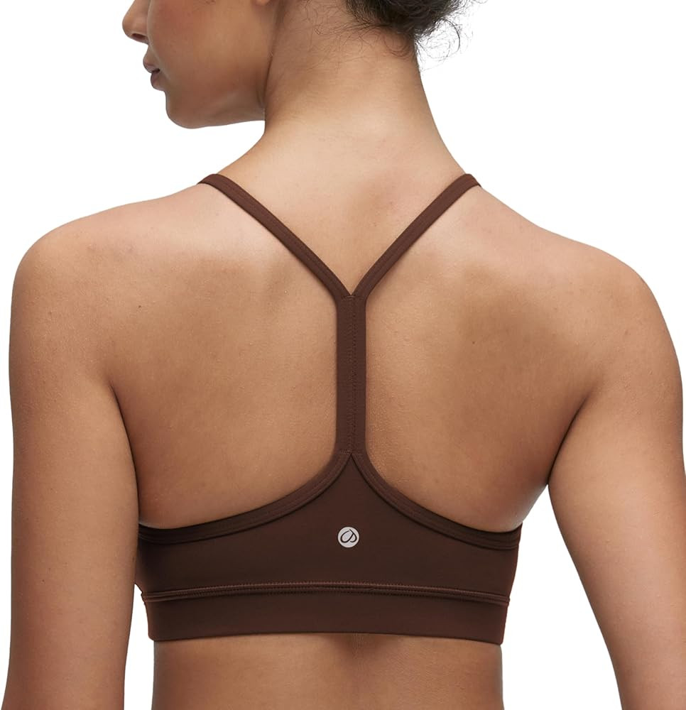 CRZ YOGA Butterluxe Y Back Sports Bras for Women - Padded Racerback Low Impact Spaghetti Thin Str... | Amazon (US)