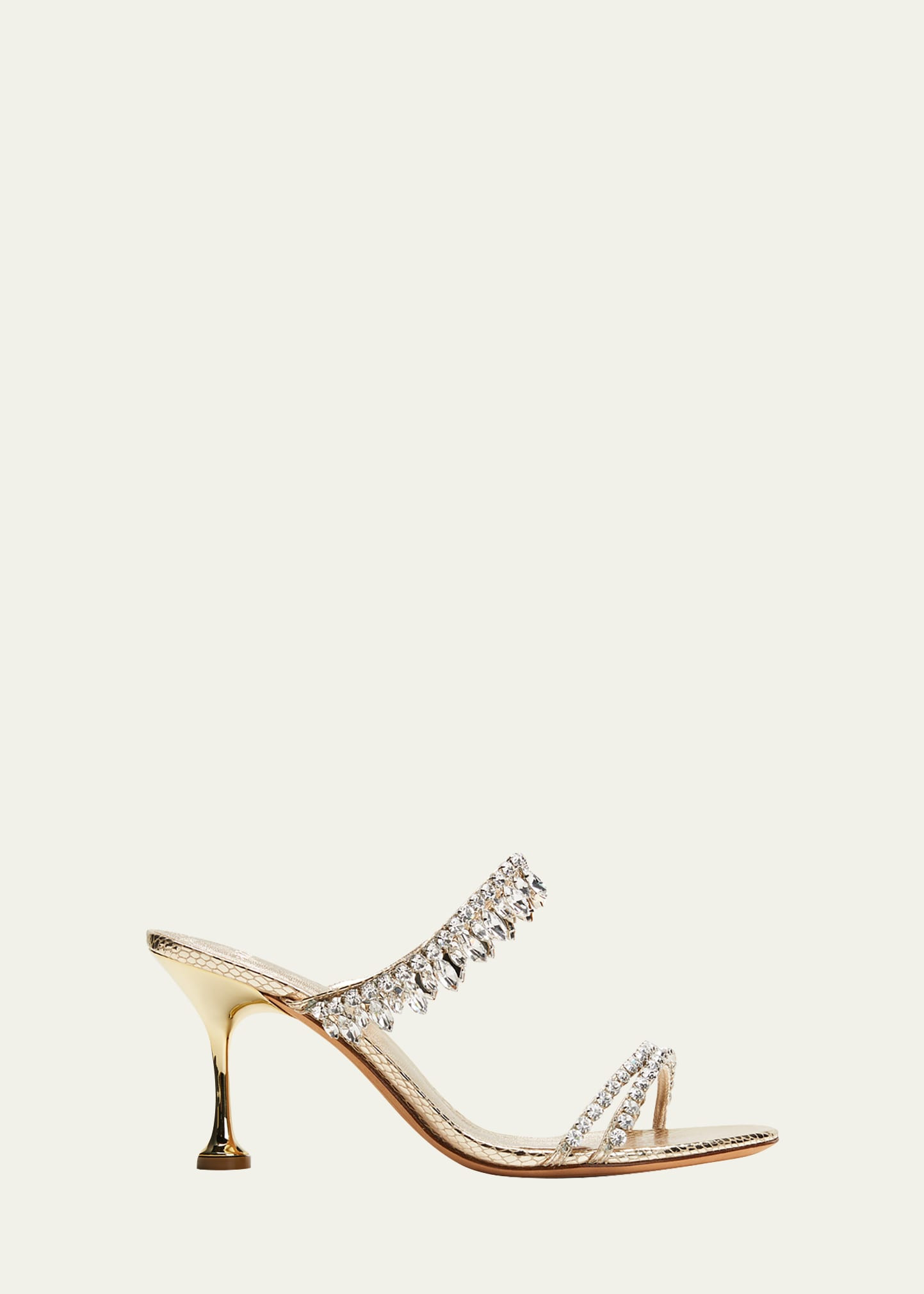 Alexandre Birman Karina Metallic Crystal Slide Sandals | Bergdorf Goodman
