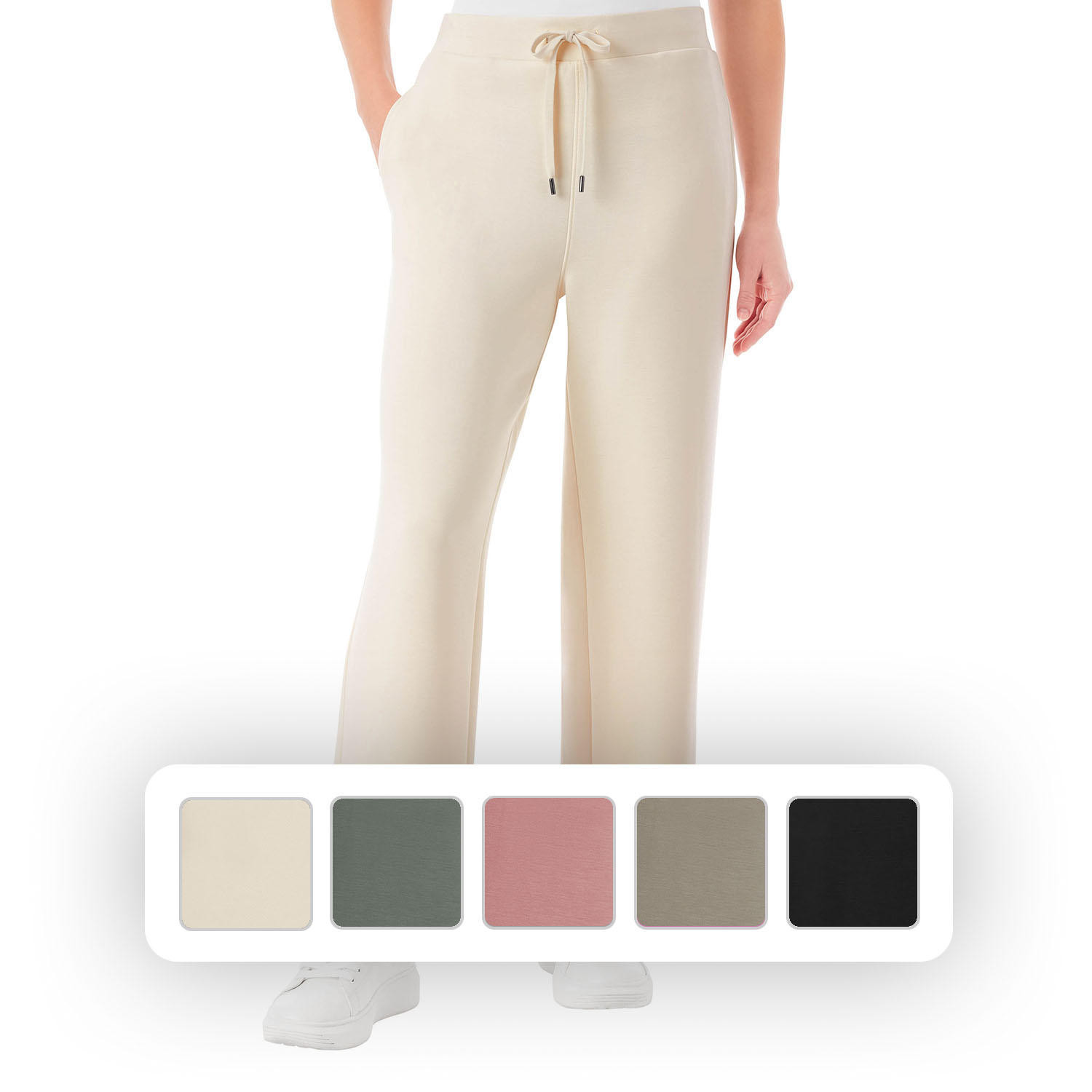 Member's Mark Women's Sandwash Crop Pant Cream M:- Cream, M | Sam's Club