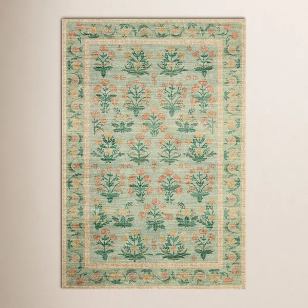 Rifle Paper Co. x Loloi Eden Mughal Rose Blush Rug feat. CloudPile | Wayfair North America