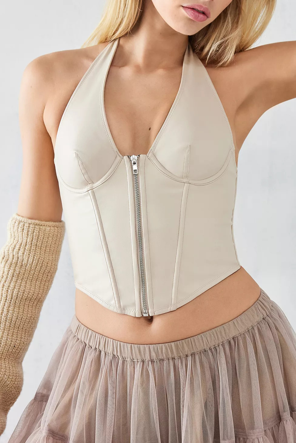 Out From Under Hot Stuff Faux Leather Corset | Urban Outfitters (EU)