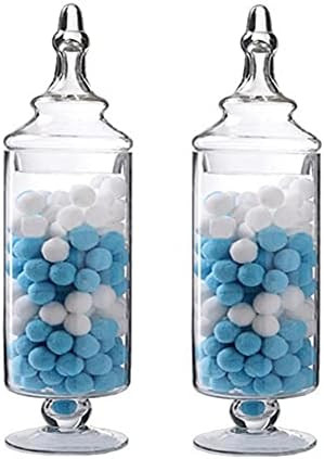 Amazon.com: Livejun Glass Apothecary Jars Clear Elegant Storage Jar Decorative Candy Buffet Jars Wed | Amazon (US)