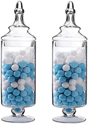 Amazon.com: Livejun Glass Apothecary Jars Clear Elegant Storage Jar Decorative Candy Buffet Jars Wed | Amazon (US)