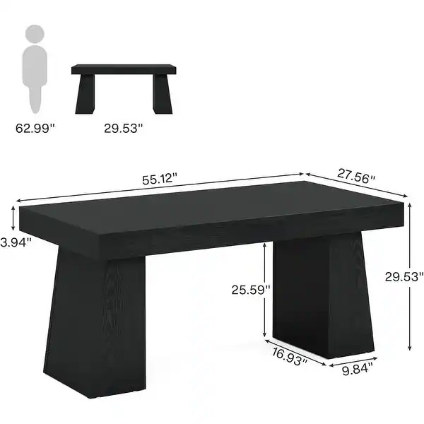 55 Inches Executive Desk with Double Trapezoid Base for home office | Bed Bath & Beyond